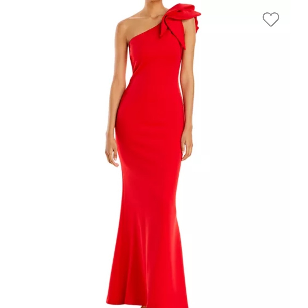 AQUA One-Shoulder Ruffle Formal Gown